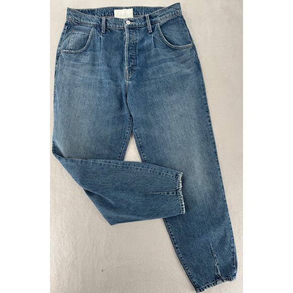 Mother Superior Jeans High Rise Bounce Hover Dart Cuffed Barrel Baggie Denim 32 - Picture 3 of 16